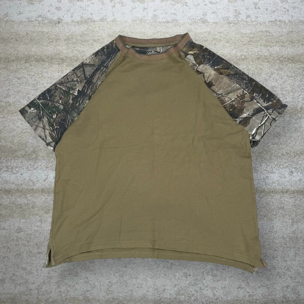 Vintage 90s Cabelas Realtree Shirt Mens L Hunting Camo Short Sleeve Woodland